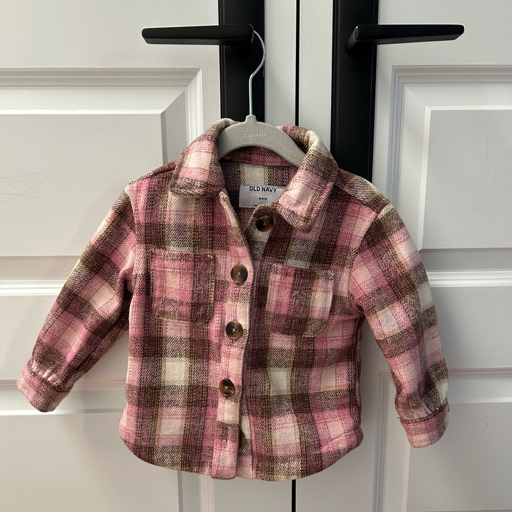 Toddler pink shacket (jacket and sweater) 18-24 months